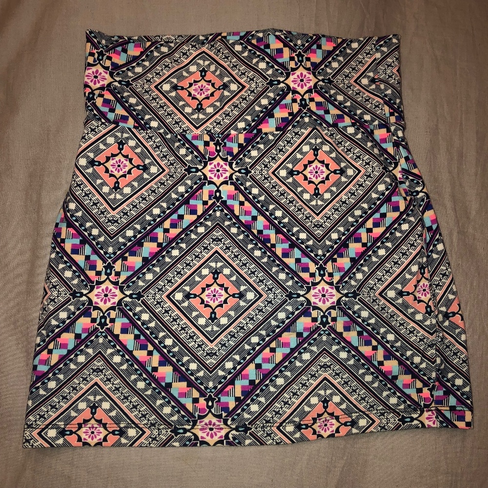 3/$15 Colorful Geometric Patterned Bodycon Mini Skirt